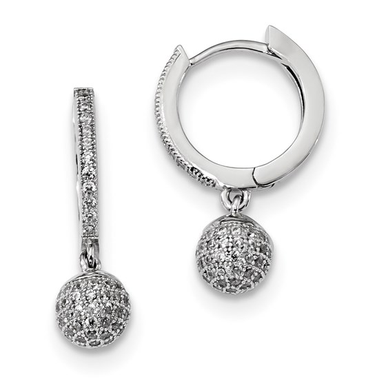 Sterling Silver & Zirconia Rhodium Earrings Sterling Silver & Zirconia Rhodium Earrings